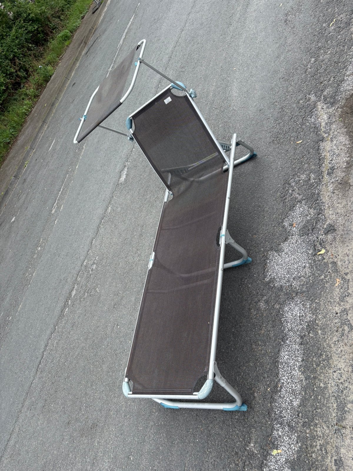 Inklapbaar ligbed - Ideaal voor in de camper, Ophalen of Verzenden, Gebruikt, Textileen, Inklapbaar