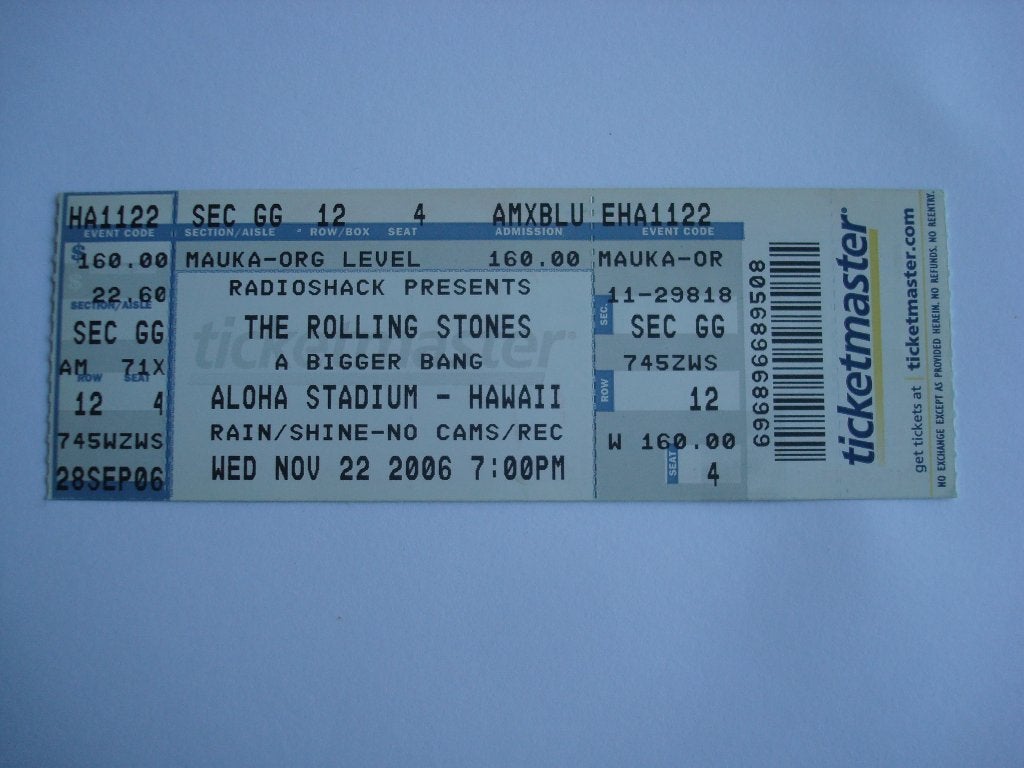 Ticket The Rolling Stones. A bigger bang. 2006, Ophalen of Verzenden, Zo goed als nieuw