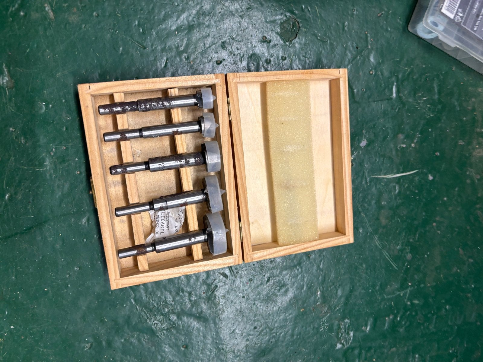 Set van 5 Forstner boren in houten kistje, Ophalen, Gebruikt, Overige typen