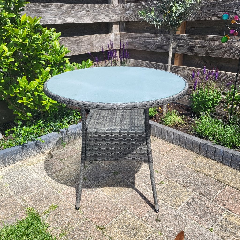 Tuintafel, Tuin en Terras, Tuintafels, Ophalen, Gebruikt, Rond, Wicker