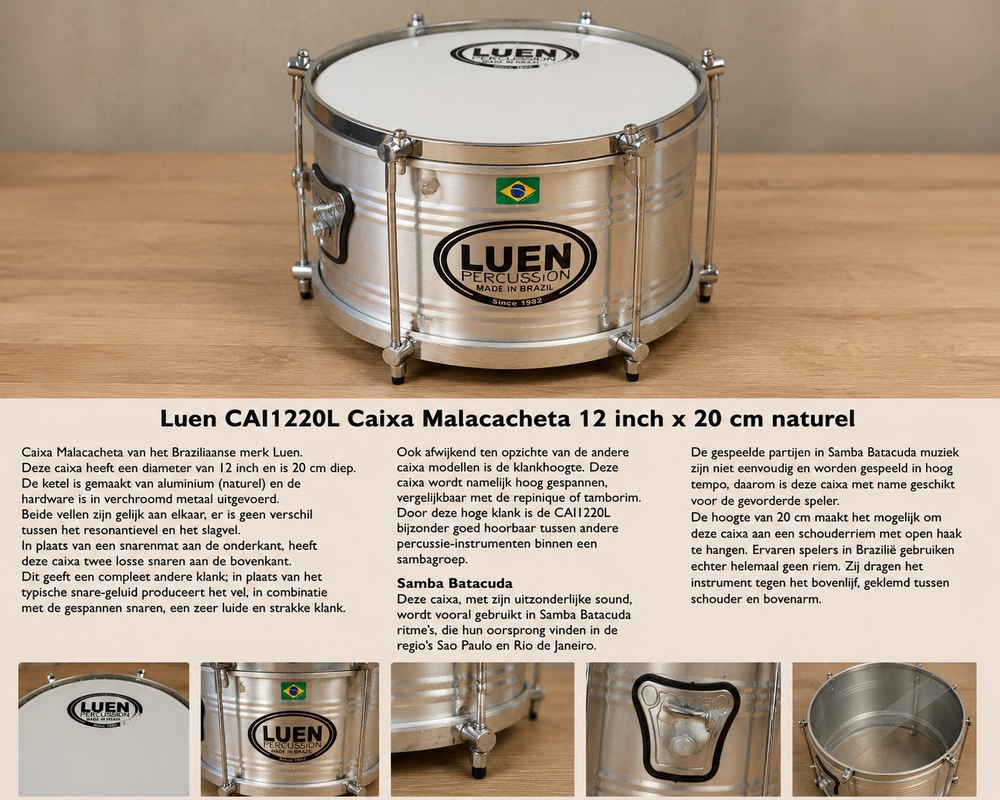 Luen CAI1220L Caixa Malacacheta 12 inch x 20 cm naturel, Ophalen of Verzenden, Gebruikt, Overige merken