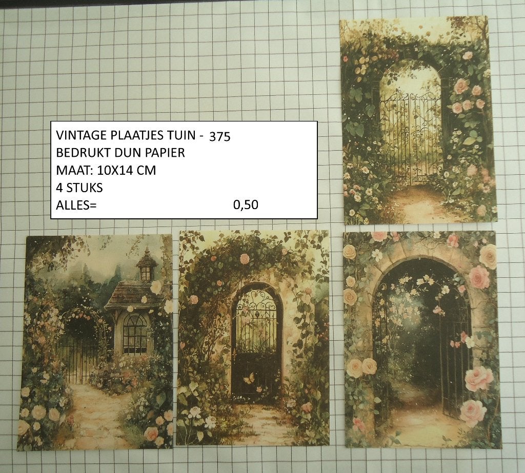 ⚠️nu 0,20: vintage plaatjes tuin ( 3 sets ) alleen verzenden, Hobby en Vrije tijd, Scrapbooking, Ophalen, Nieuw, Papier of Karton