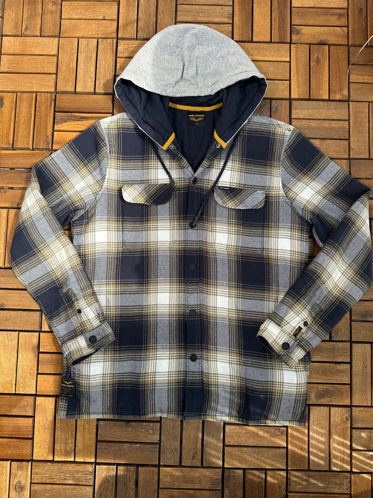 PME Legend Geruite Shirt Jacket met Capuchon, Ophalen of Verzenden, Zo goed als nieuw, Maat 56/58 (XL), Bruin