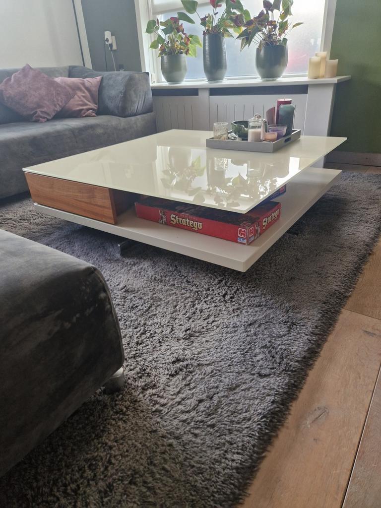 Hülsta CT 90 salontafel 110X110, Huis en Inrichting, Tafels | Salontafels, Ophalen, 50 tot 100 cm, 50 tot 100 cm, Zo goed als nieuw
