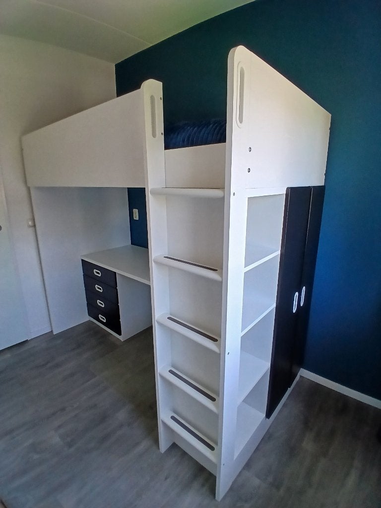 Hoogslaper, bureau, kast, Ophalen, Gebruikt, Eenpersoons, 180 tot 200 cm