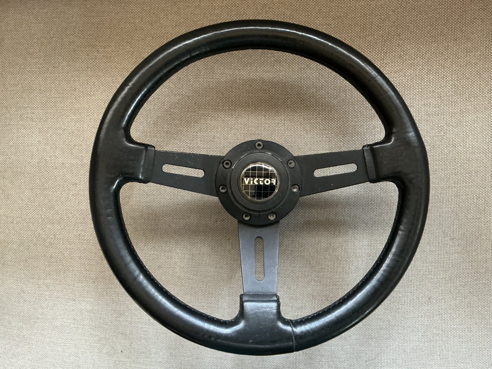 Fiat 500 leder sportstuur. Diameter 33 cm. Merk Victor., Auto-onderdelen, Ophalen of Verzenden, Gebruikt, Fiat