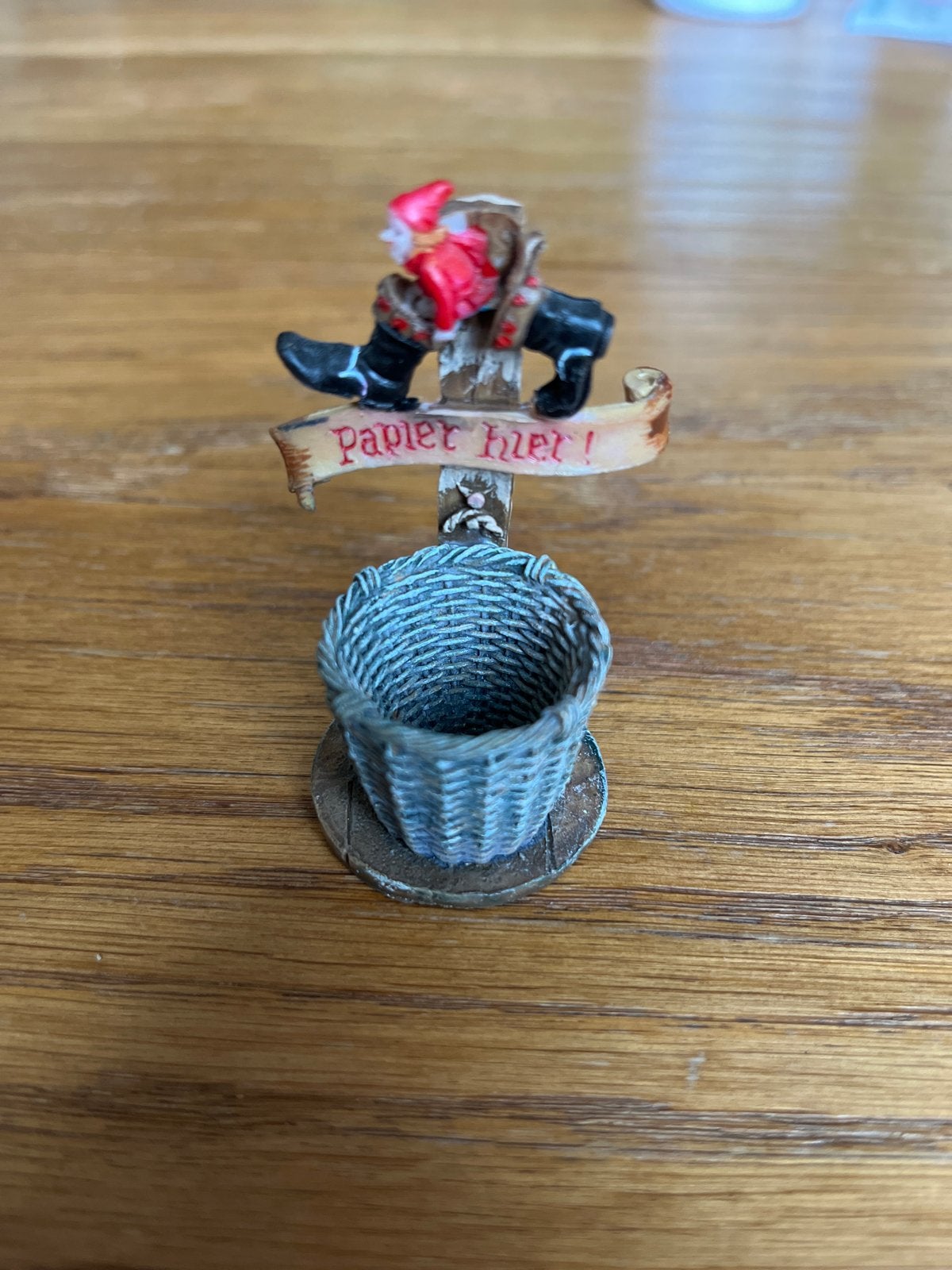 Miniatuur 'Papier Hier!' prullenbakje van de Efteling, Ophalen of Verzenden, Nieuw, Beeldje of Poppetje