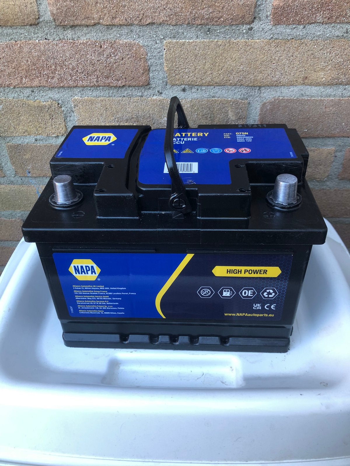 NAPA HIGT POWER 60 Ah 550 A(EN) auto startaccu/batterij, Ophalen, Gebruikt