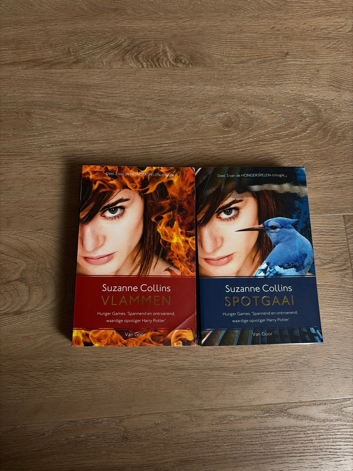 De Hongerspelen: Vlammen & Spotgaai (Suzanne Collins), Boeken, Ophalen of Verzenden, Zo goed als nieuw