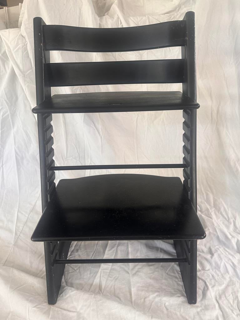 Stokke Tripp Trapp kinderstoel met babyset en tafel - Zwart, Ophalen, Gebruikt, Meegroeistoel
