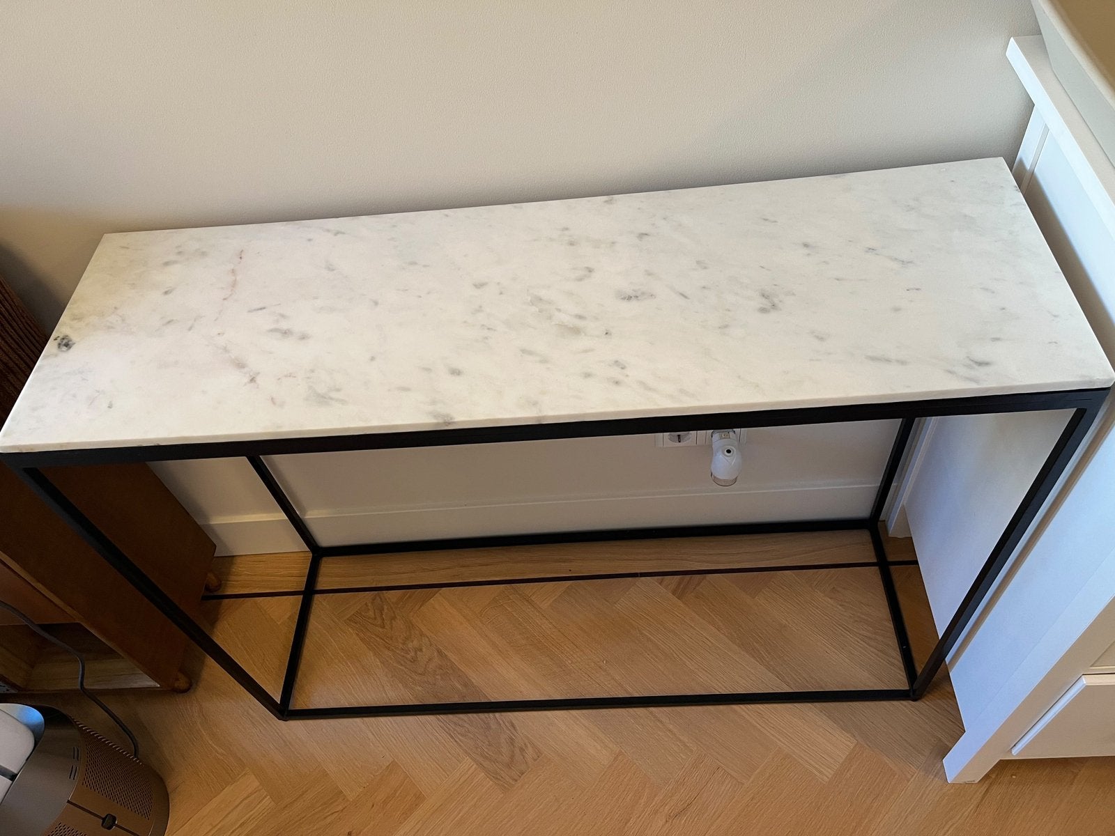 Marmer console tafels, bianco carrara marmer, Ophalen, Overige materialen, 100 tot 150 cm, Zo goed als nieuw