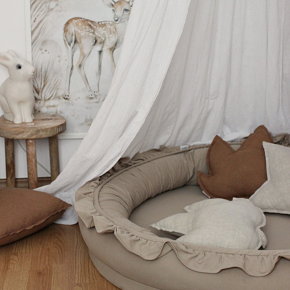 Cotton & Sweets Babynest Speelnest Ruffle Cappuccino, Kinderen en Baby's, Babywiegjes en Ledikanten, Nieuw, Overige typen, Ophalen of Verzenden