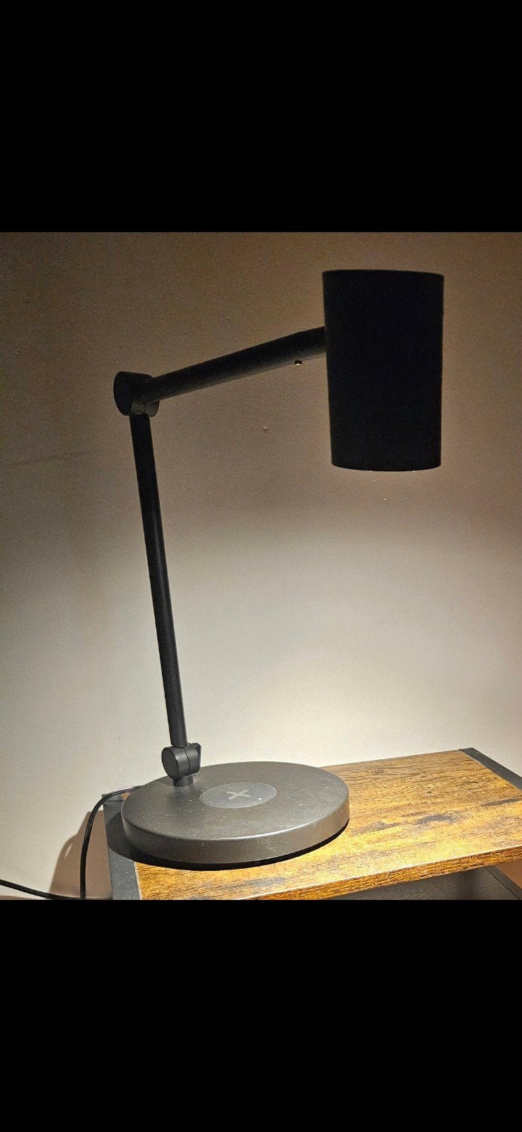IKEA Nymåne Bureaulamp met draadloos opladen, antraciet, Ophalen, Bureaulamp, Zo goed als nieuw, Draadloos