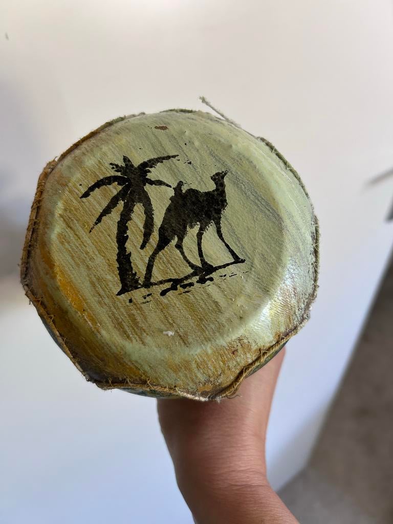 Tunesië aardewerk  trommel met kameel decoratie, Ophalen of Verzenden, Nieuw, Trommel