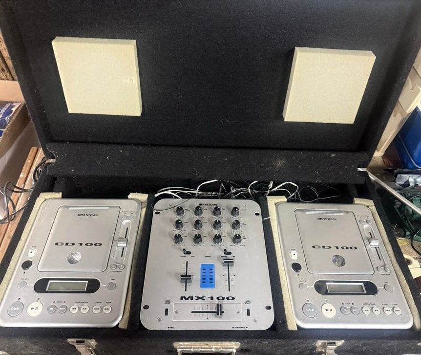 JB Systems CD100 DJ Set + MX100 Mixer Flightcase mx100, Ophalen of Verzenden, Gebruikt, Dj-set, Overige merken