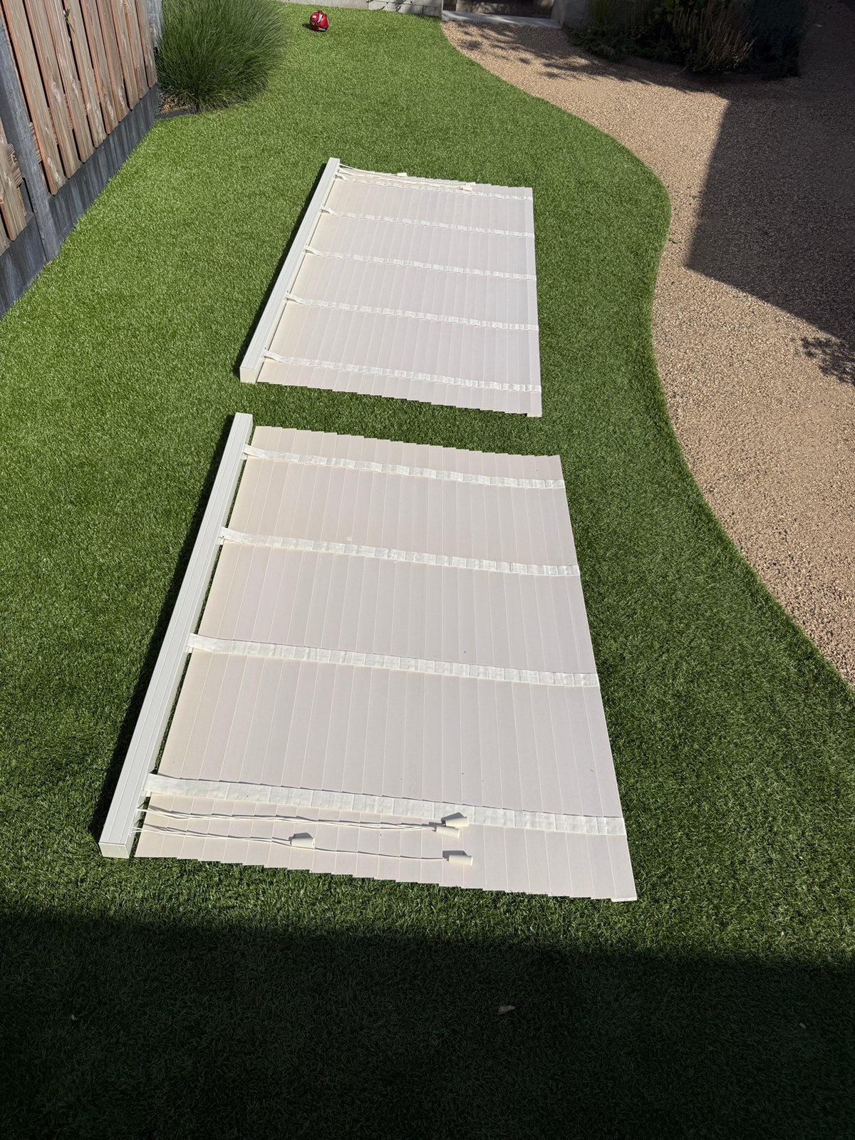 2x bamboe jaloezieën 50mm wit | 201 & 145 cm breed, Huis en Inrichting, Ophalen, Jaloezie, 107 cm, Overige merken