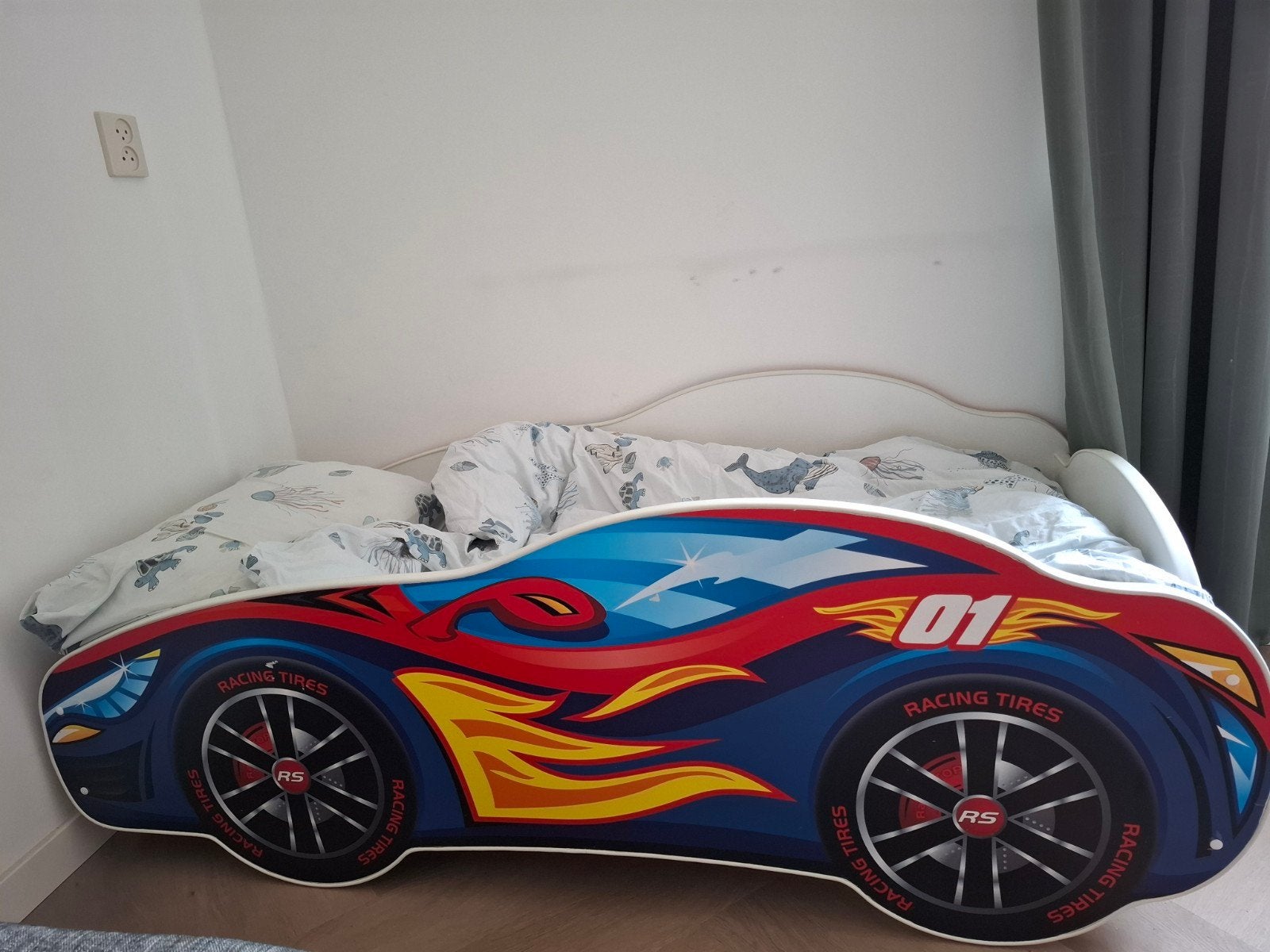 Stoer autobed / raceauto kinderbed 70x140 cm, Gebruikt, 70 tot 85 cm, 140 tot 160 cm, Ophalen