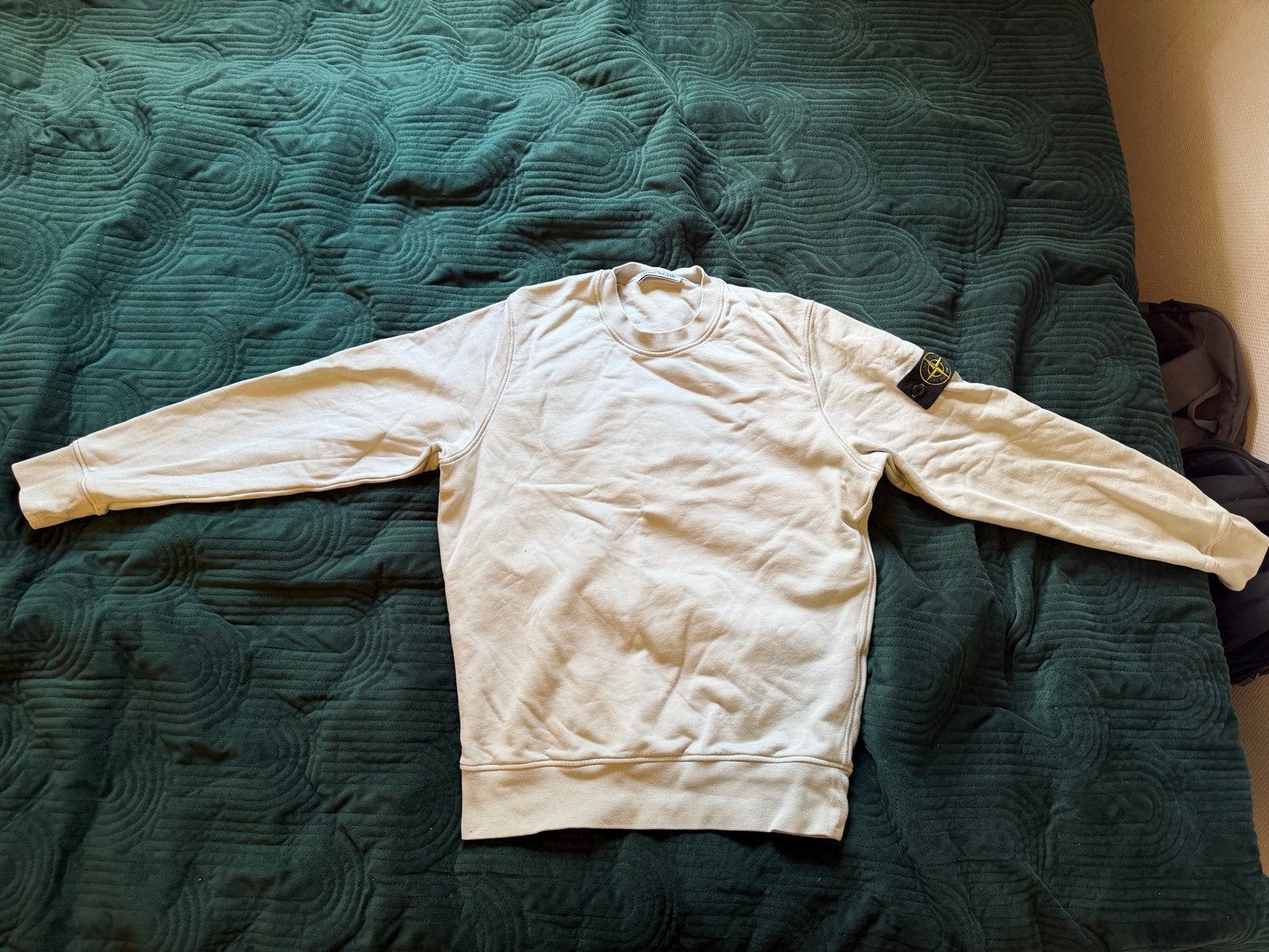 Stone Island Crème Sweatshirt - Zo goed als nieuw, Ophalen, Zo goed als nieuw, Maat 48/50 (M), Beige