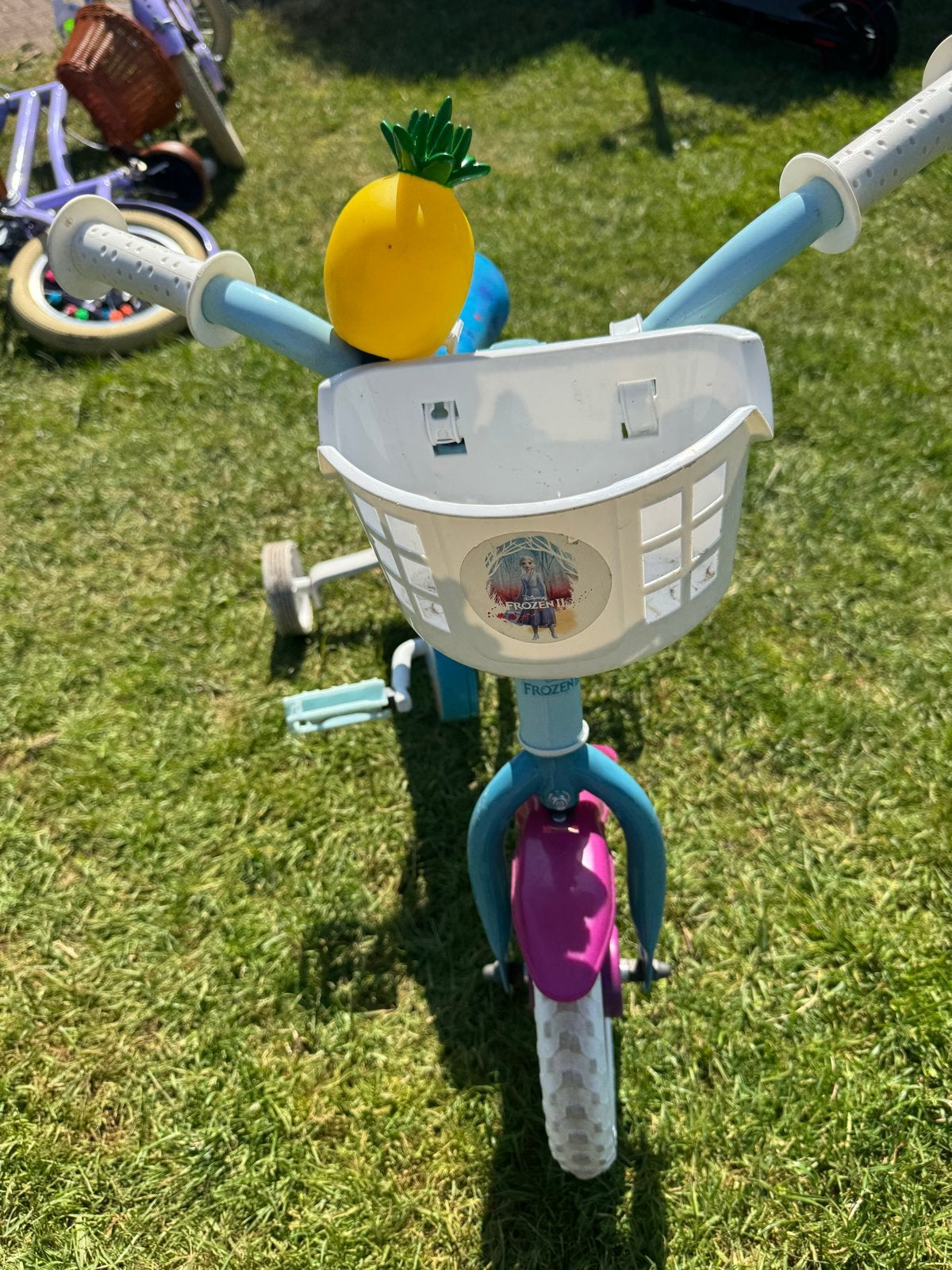 Frozen Kinderfiets met zijwieltjes, Ophalen, Terugtraprem, Zijwieltjes, Gebruikt