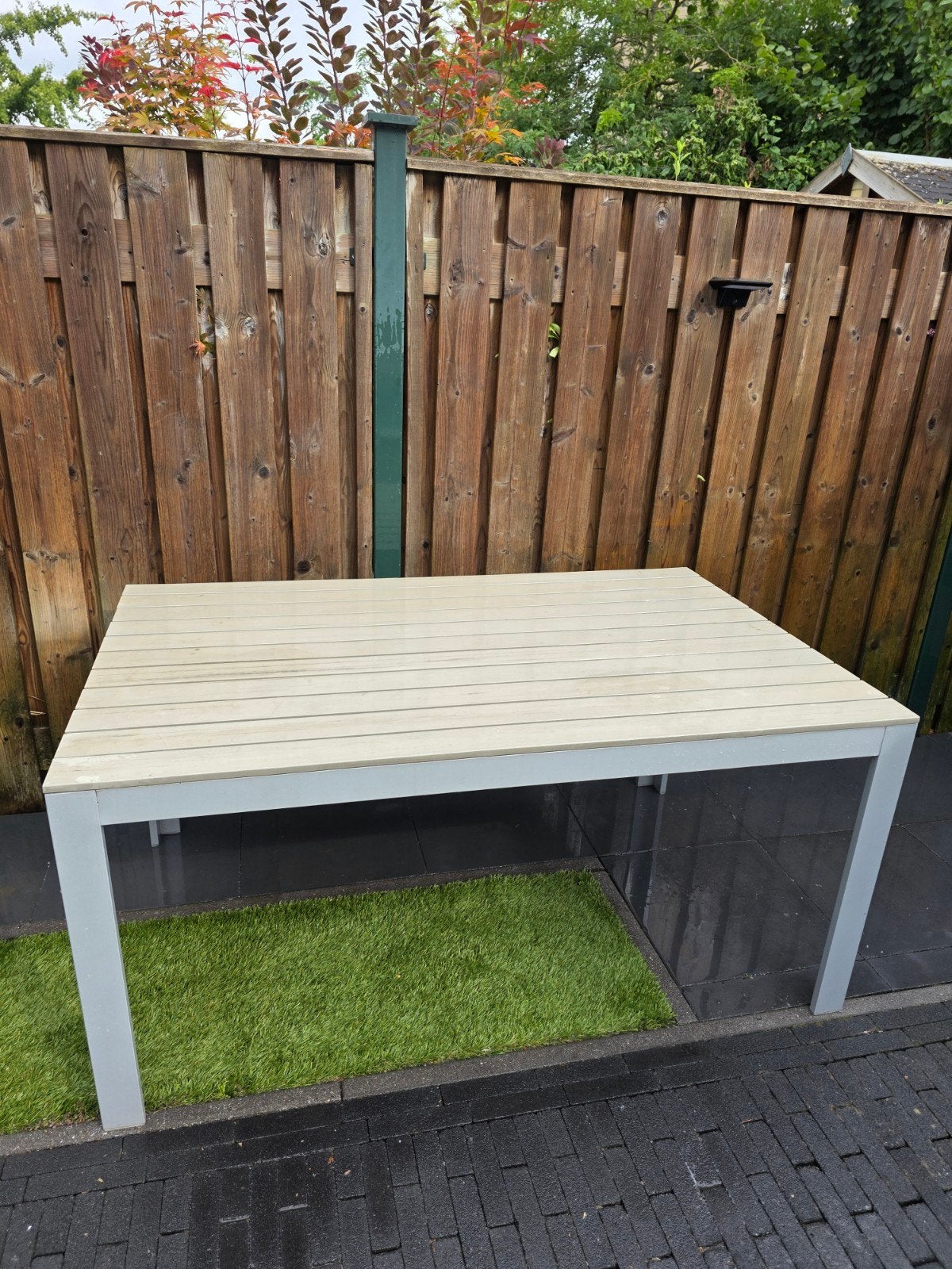 Moderne tuinset met bank en stoelen, Tuin en Terras, Tuinsets en Loungesets, Ophalen, 4 zitplaatsen, Gebruikt, Bank
