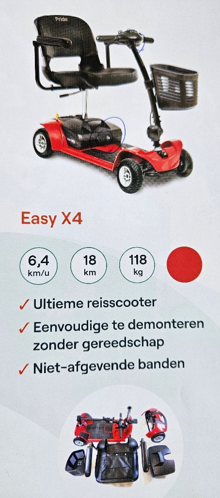 ** Scootmobiel Mobilae Easy X4 **, 10 km/u of minder, 16 t/m 25 km, Zo goed als nieuw, Ophalen