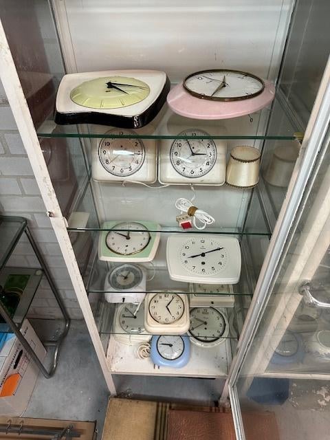 klokken, wekkers, vintage, verzameling, Ophalen