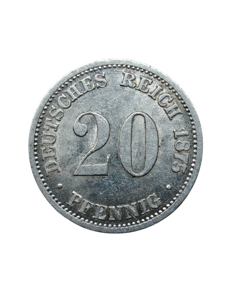 Munt Duitsland , zilveren 20 pfennig 1875 C, Verzenden, Duitsland