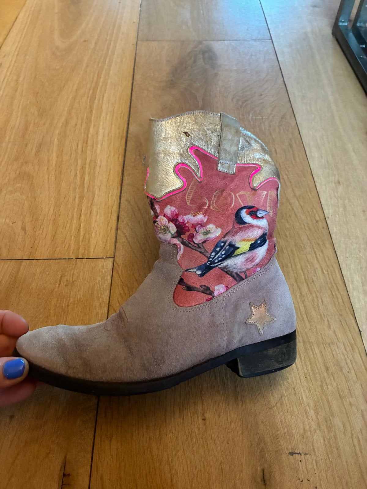 Shoesme cowboylaarzen maat 34 met vogelprint, Ophalen, Gebruikt, Meisje, Laarzen