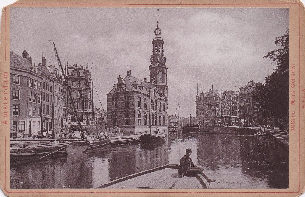CDV - Foto op karton - AMSTERDAM - ca. 1900 - Gebr. RIJKOM, Verzamelen, Ophalen of Verzenden, Voor 1940, Gebruikt, Gebouw