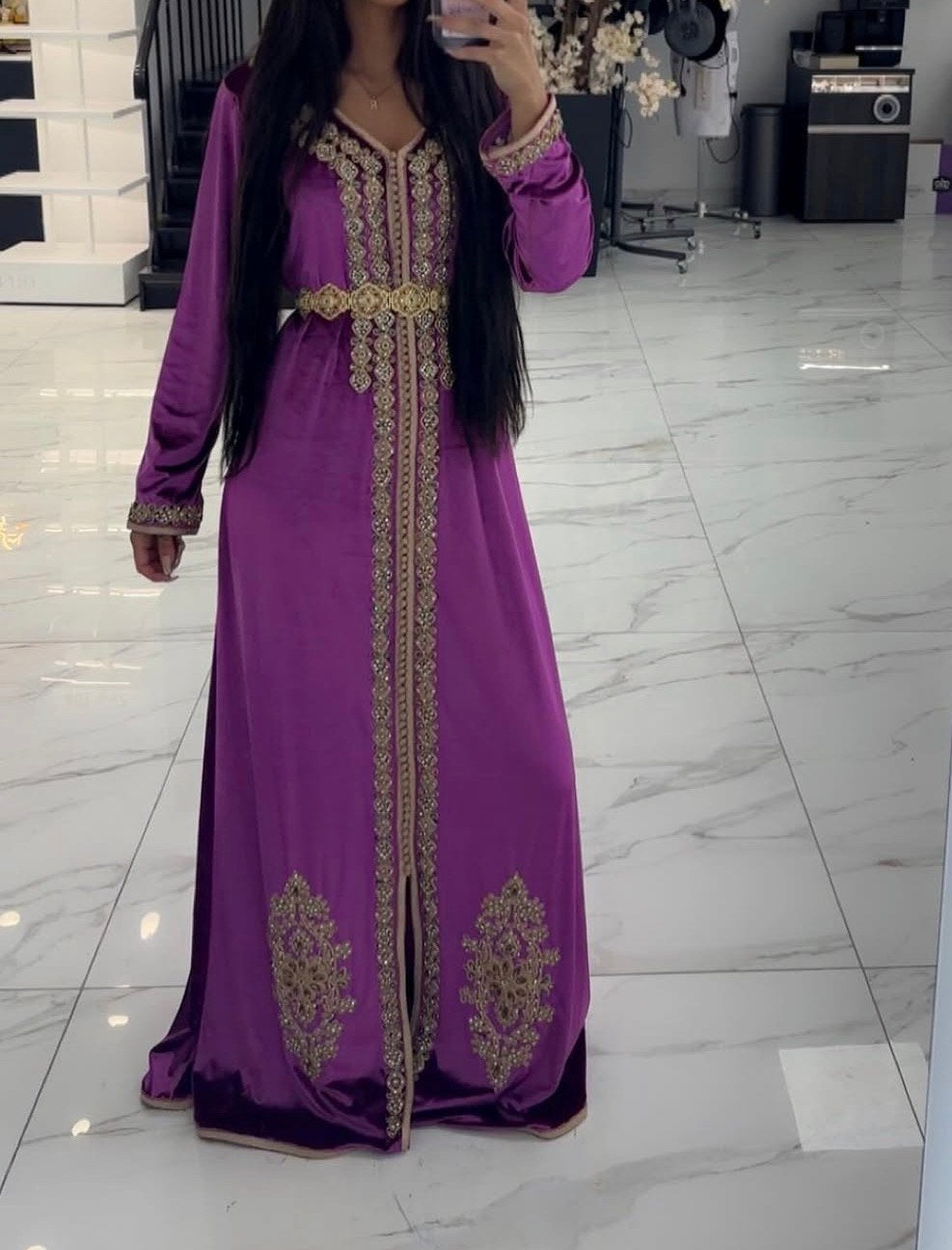 Nieuw Paarse marokaanse kaftan, Maat 38/40 (M), Overige typen, Paars, Ophalen of Verzenden