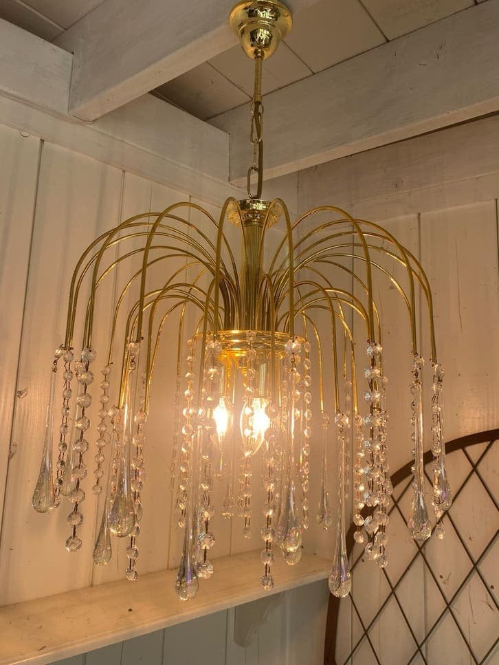 Murano Teardrop Kroonluchter, Huis en Inrichting, Lampen | Kroonluchters, Ophalen of Verzenden, Gebruikt