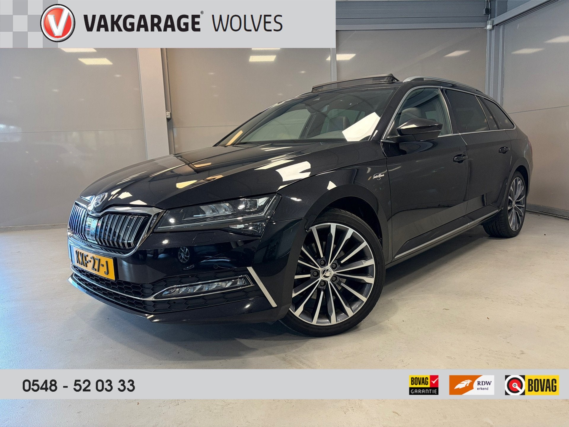 Skoda Superb Combi Laurin & Klement 1.4 TSI iV PHEV | Panora, Auto's, Dealer onderhouden, Gebruikt, 4 cilinders, Zwart