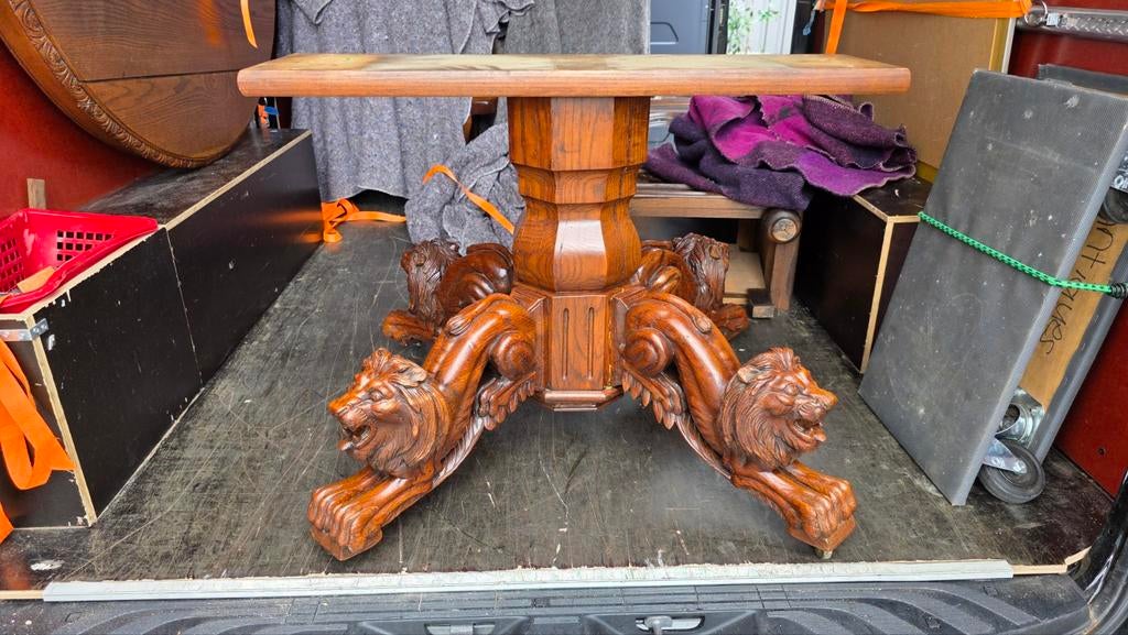 Franse beesten Jachttafel met  stoelen, Antiek en Kunst, Ophalen