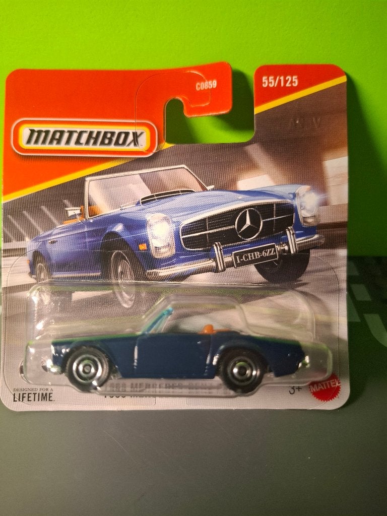 Matchbox 55 - 1963 Mercedes 230SL [blauw] 1/60 MIB, Ophalen of Verzenden, Nieuw, Auto