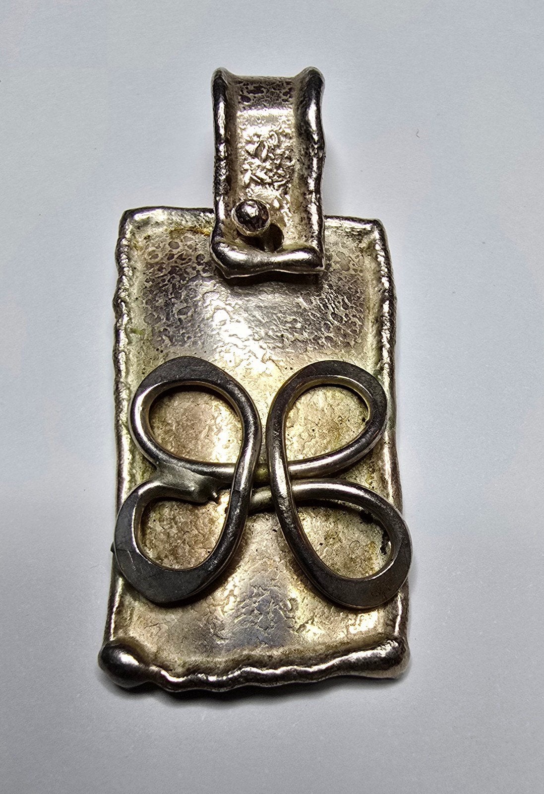 Brutalistische zilveren hanger, Ophalen of Verzenden, Zilver, Zilver