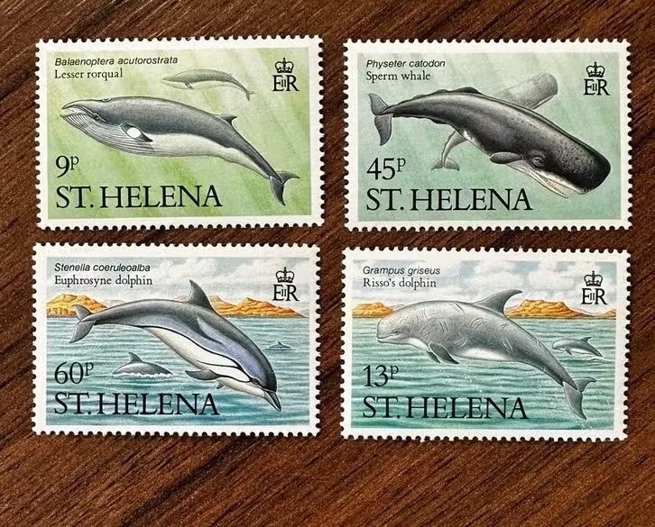 Sint Helena 1987 walvissen dolfijnen postfris, Ophalen of Verzenden, Postfris