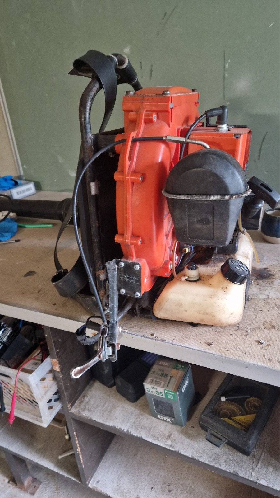 Husqvarna 40B bladblazer 2-takt benzine - start niet, Tuin en Terras, Ophalen, Benzine, Gebruikt, Ruggedragen