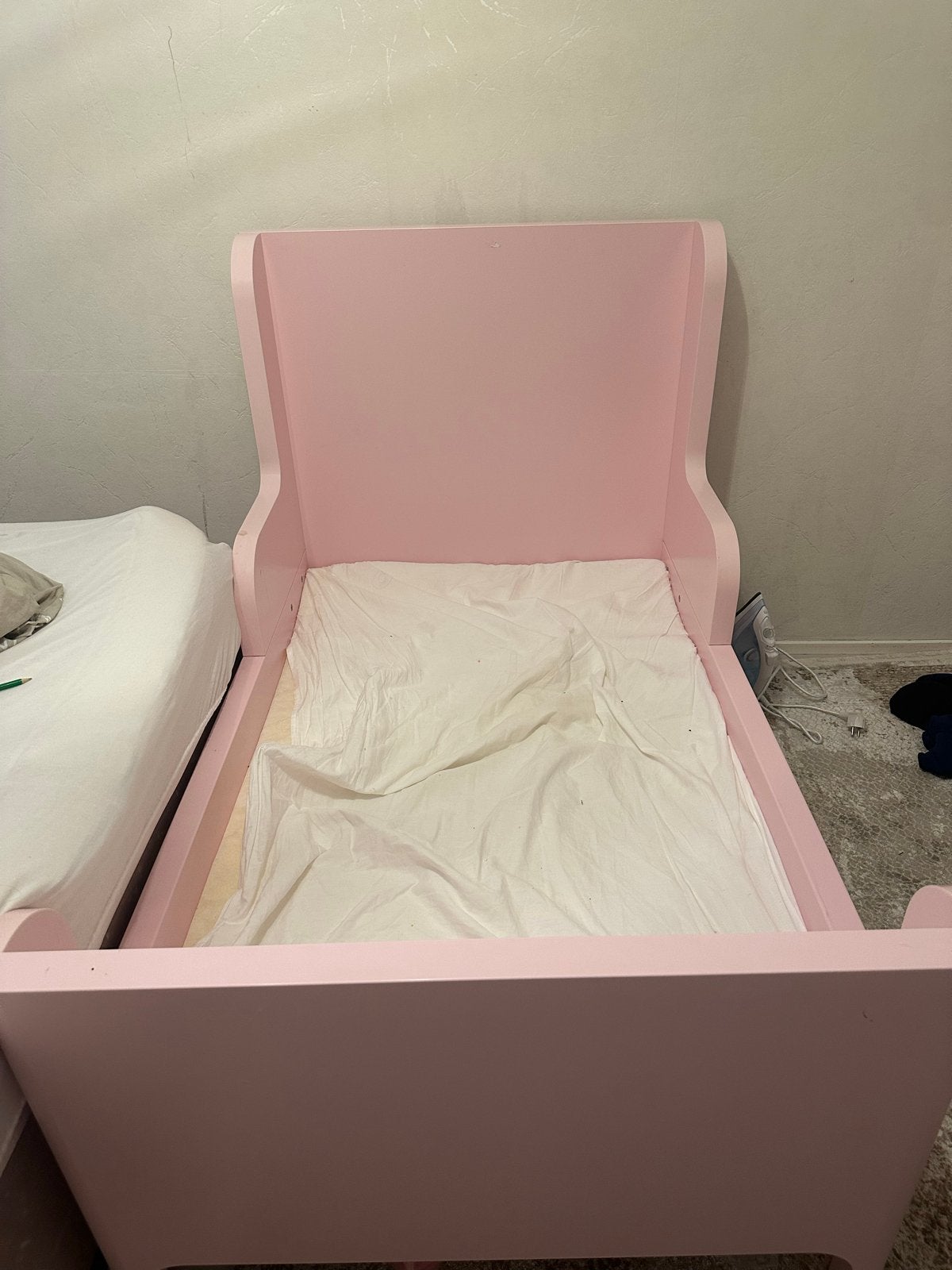 Roze eenpersoonsbed van IKEA, Ophalen, Gebruikt, 90 cm, 200 cm