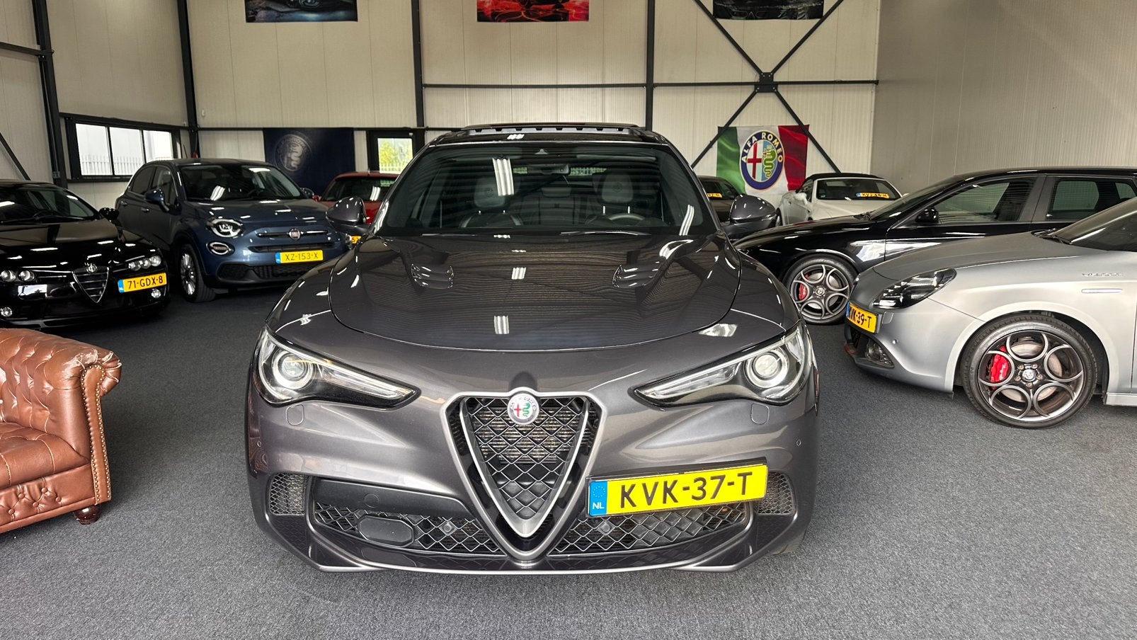 Alfa Stelvio 2.9 QV Quadrifoglio Bi Turbo 510 PK Panoramadak, Automaat, Zwart, 510 pk, Navigatiesysteem