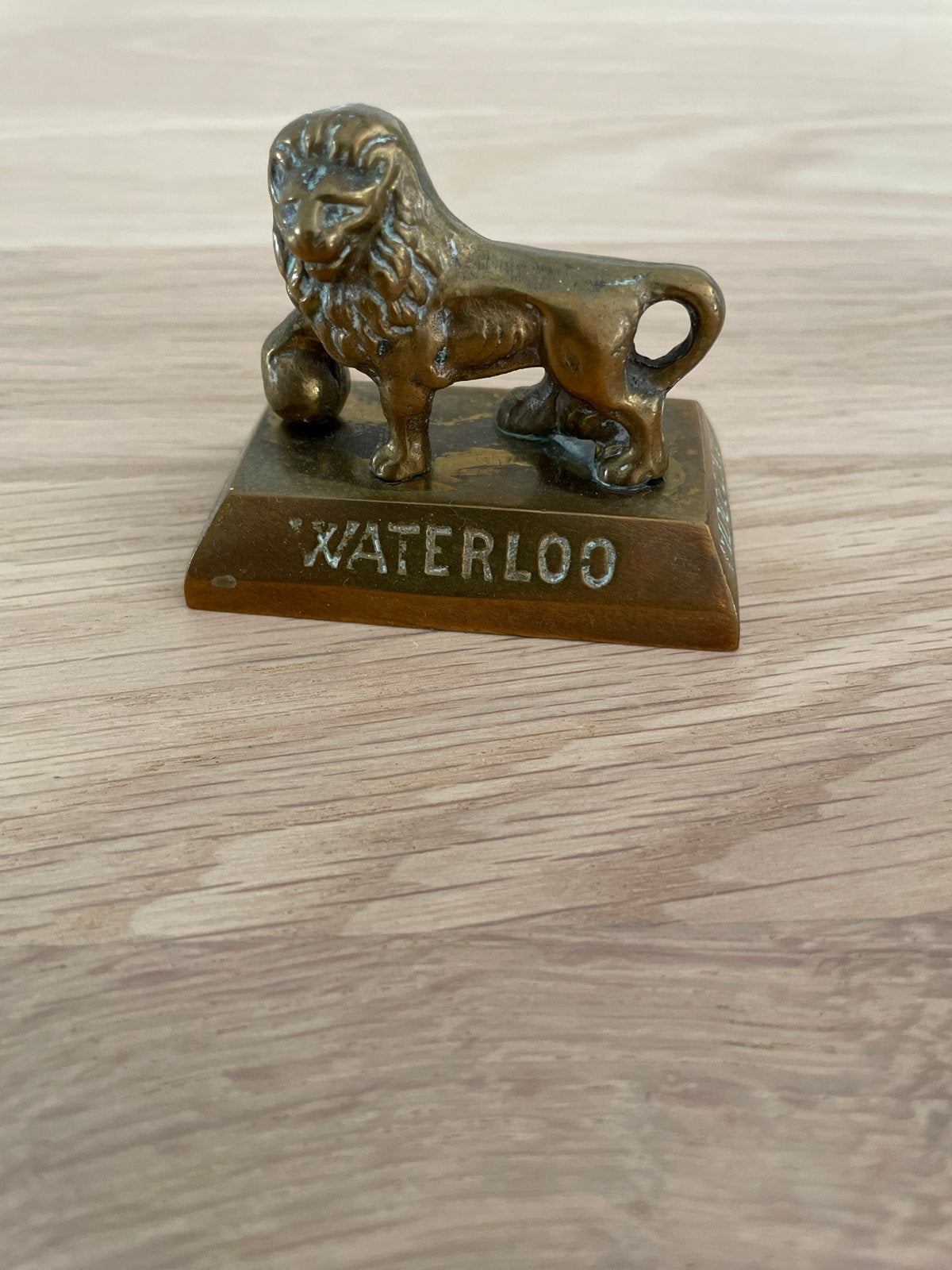 Vintage messing leeuw van Waterloo beeldje, Antiek en Kunst, Ophalen of Verzenden