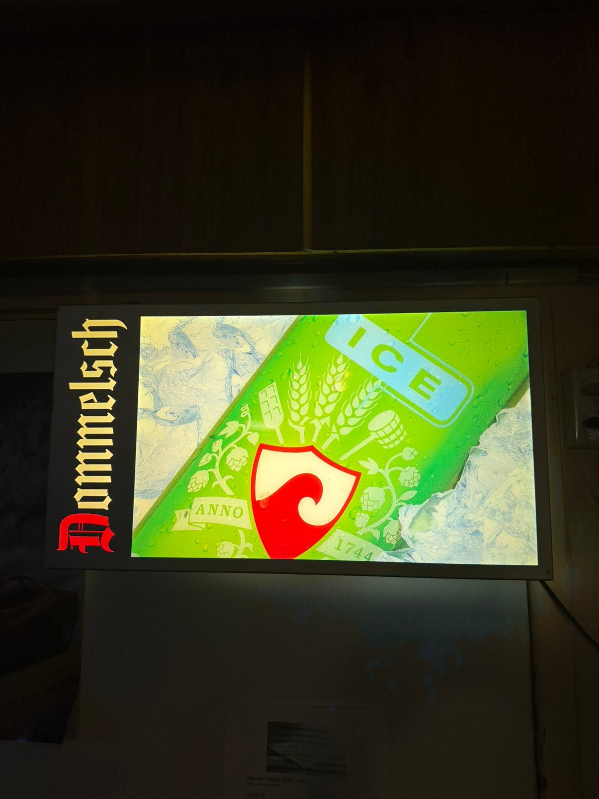 Dommelsch reclame neon bord, Verzamelen, Merken en Reclamevoorwerpen, Ophalen of Verzenden, Zo goed als nieuw, Reclamebord