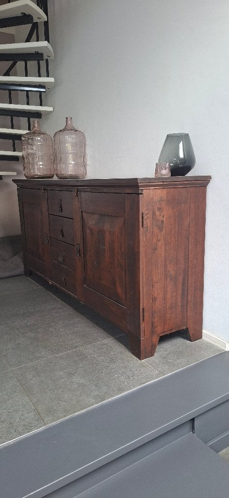 Massieve koloniaalse dressoir, Ophalen, Met plank(en), Gebruikt, Koloniaals