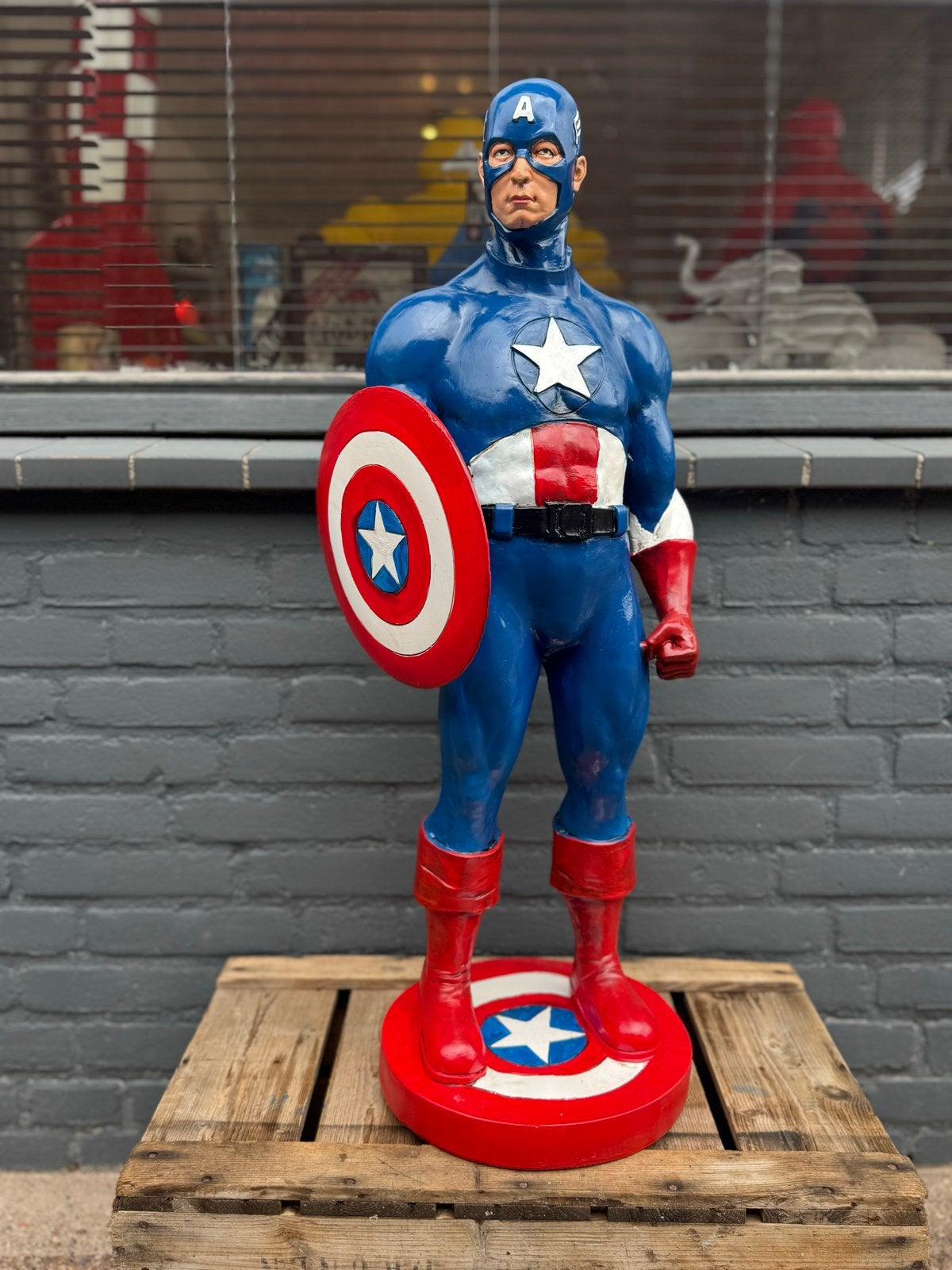 Groot Captain America Beeld - Levensgroot Superheld Figuur, Ophalen, Gebruikt, Fantasy