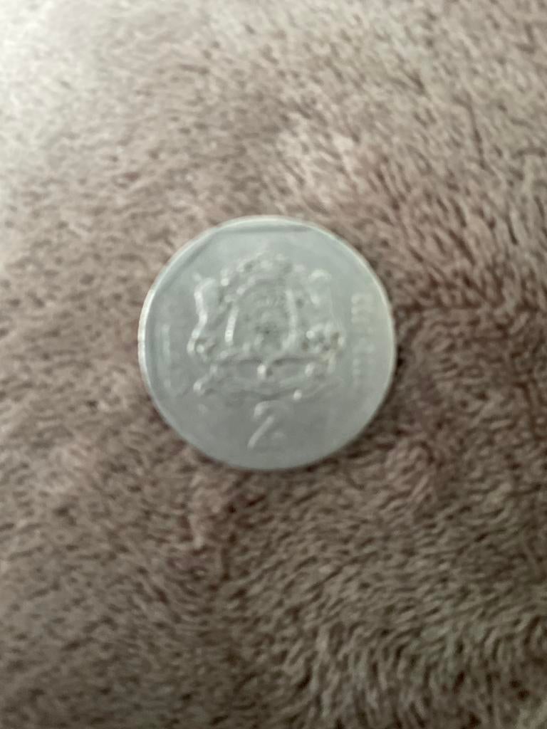 Munt Marokko 2 Dirham, Ophalen of Verzenden, Overige waardes, Losse munt
