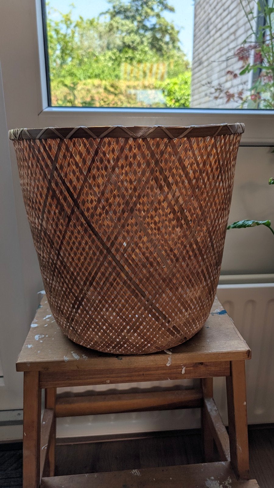 IKEA KLYNNON Rotan Bloempot/Plantenbak met Inzet, Ophalen, Minder dan 30 cm, Rond, Zo goed als nieuw