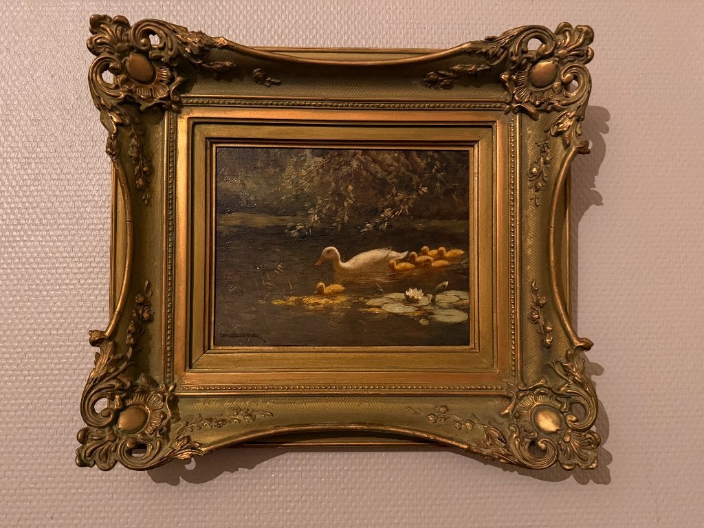 Haagse School schilderij op paneel – Gesigneerd, Antiek en Kunst, Kunst | Schilderijen | Klassiek, Dieren, Nederlandse school