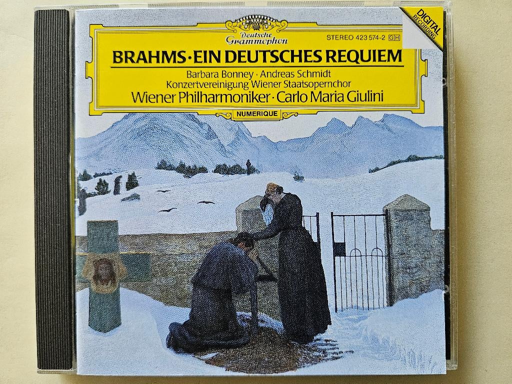 Brahms - deutsches Requiem - Wiener Phil. Giulini Bonney, Ophalen of Verzenden, Romantiek, Zo goed als nieuw, Vocaal