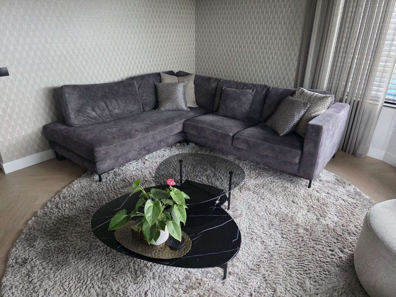 Moderne Hoekbank Grijs - Comfortabel en Stijlvol, Huis en Inrichting, Banken | Bankstellen, Ophalen, 250 tot 300 cm, 100 tot 125 cm