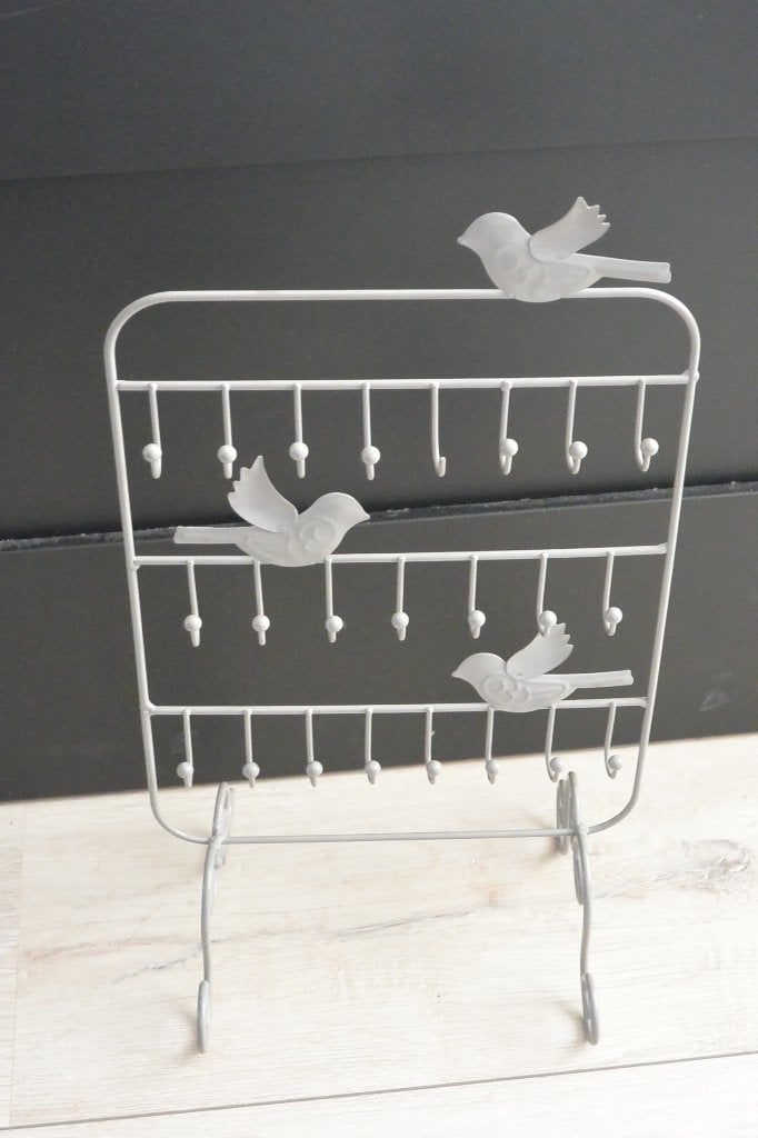 Sieradenrekje met vogels - ca. 32cm hoog, Overige materialen, Gebruikt, Ophalen of Verzenden, Grijs