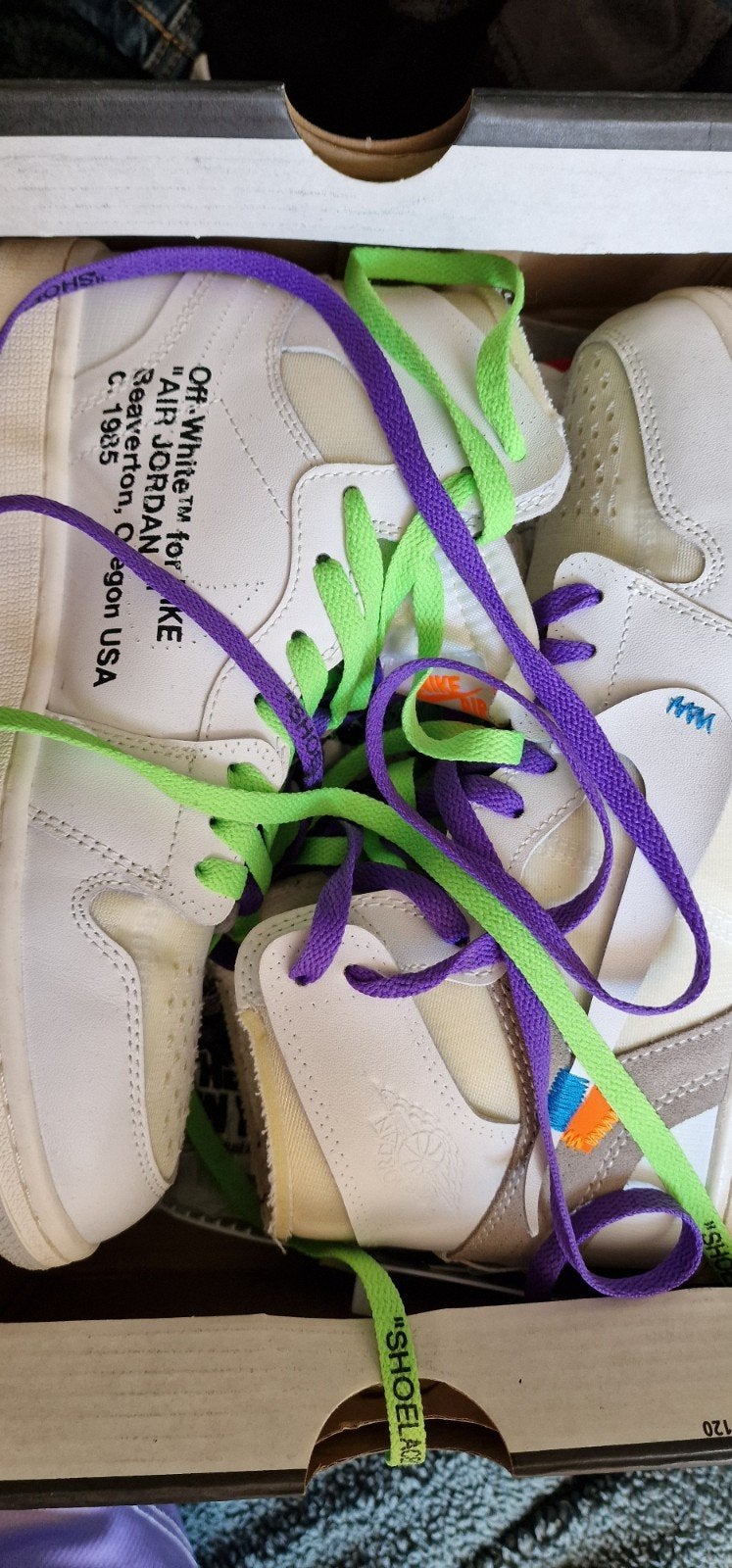 Off-White x Nike Air Jordan 1 Retro High OG maat 42, Wit, Ophalen of Verzenden, Off-White x Nike, Sneakers of Gympen
